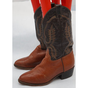 American Made Exotic Lizard Boots 9.5D Made In USA  Rodeo Cowboy